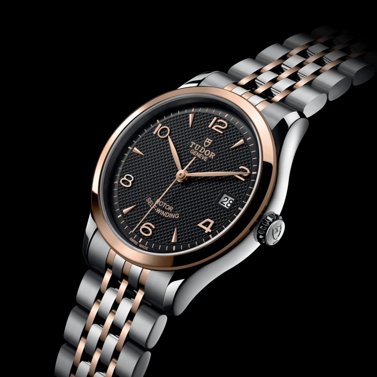 Tudor,1926 36mm,36mm,Rose Gold,Stainless Steel,Black,Automatic,Day,38hours,91451,91451-0003