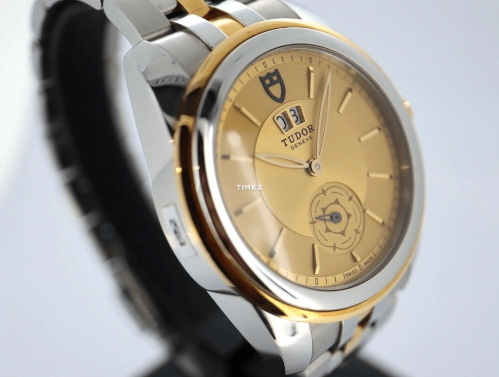 Tudor,Glamour 42mm,42mm,Stainless Steel,Gold,Automatic,Day,Sapphire,Crystal Glass,57003,57003-0002