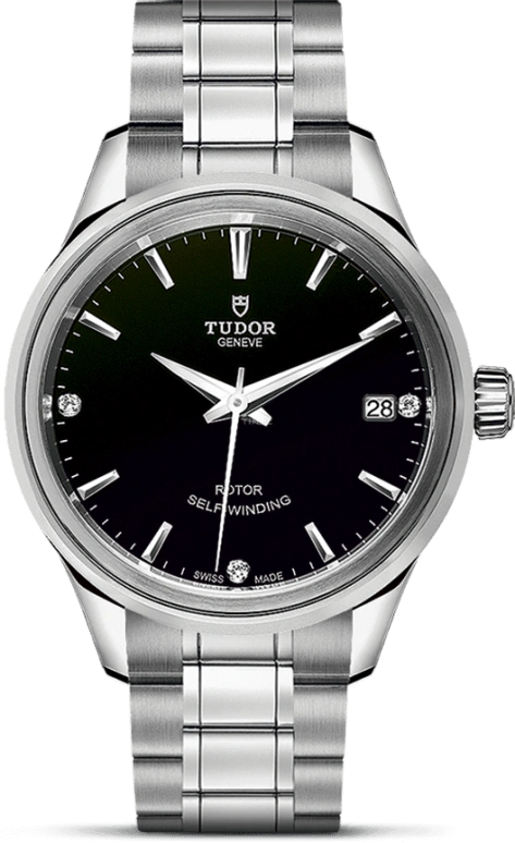 Tudor,Style 34mm,34mm,Stainless Steel,Black,Automatic,Date,38hours,12300,12300-0004