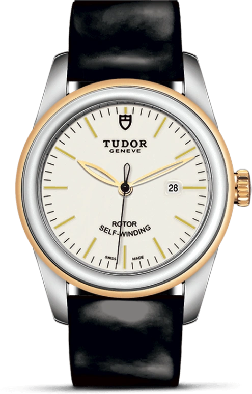 Tudor,Glamour 31mm,31mm,Yellow Gold,Stainless Steel,White,Automatic,Date,38hours,53003,53003-0071