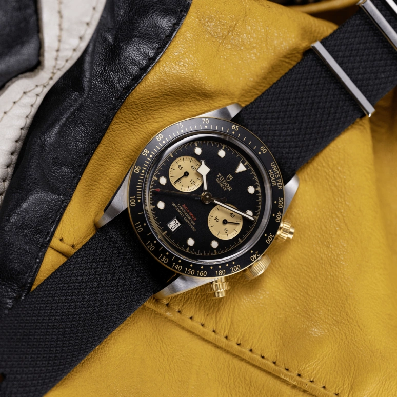 Tudor,Black Bay Chronograph 41mm,41mm,Yellow Gold,Stainless Steel,Black,Automatic,Chronograph,Day,79363N,79363N-0003