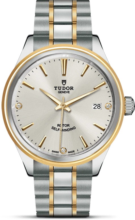 Tudor,Style 38mm,38mm,Yellow Gold,Stainless Steel,Silver,Automatic,Date,38hours,12503,12503-0005