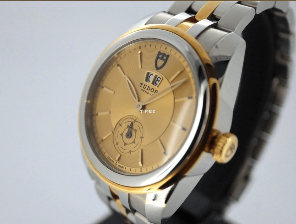 Tudor,Glamour 42mm,42mm,Stainless Steel,Gold,Automatic,Day,Sapphire,Crystal Glass,57003,57003-0002