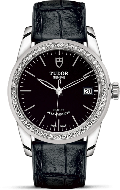 Tudor,Glamour 36mm,36mm,Stainless Steel,Black,Automatic,Date,38hours,55020,55020-0052