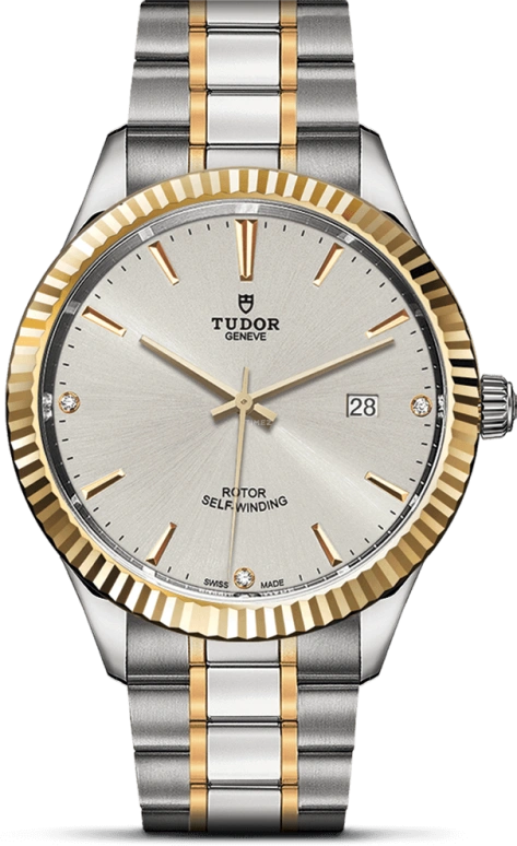 Tudor,Style 41mm,41mm,Yellow Gold,Stainless Steel,Silver,Automatic,Date,38hours,12713,12713-0009