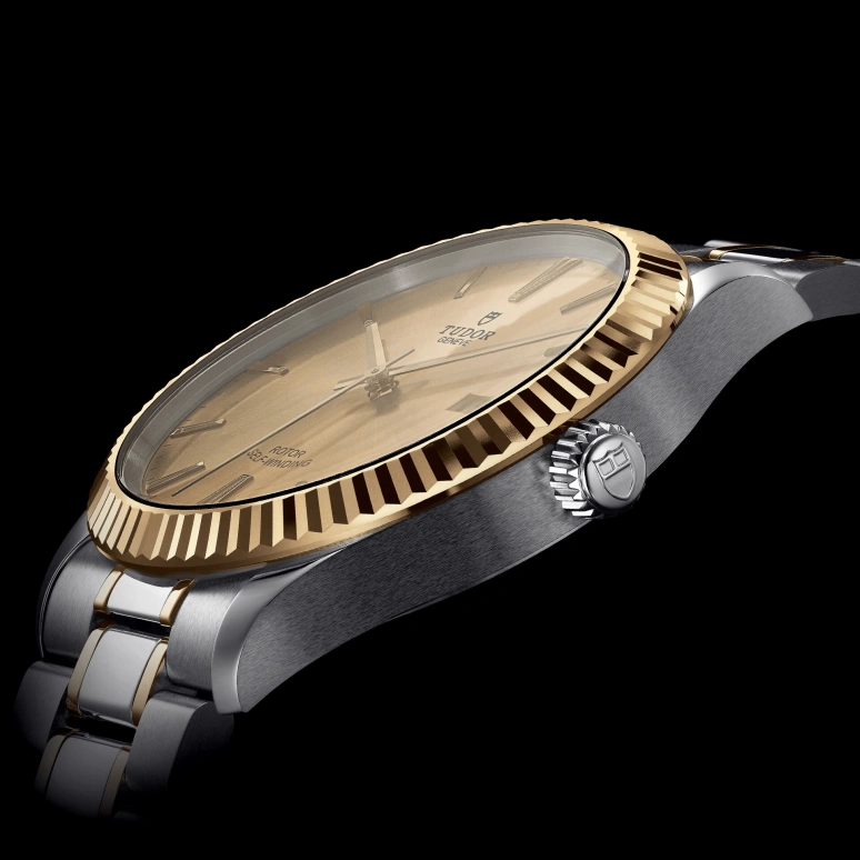 Tudor,Style 41mm,41mm,Yellow Gold,Stainless Steel,Champagne,Automatic,Date,38hours,12713,12713-0001