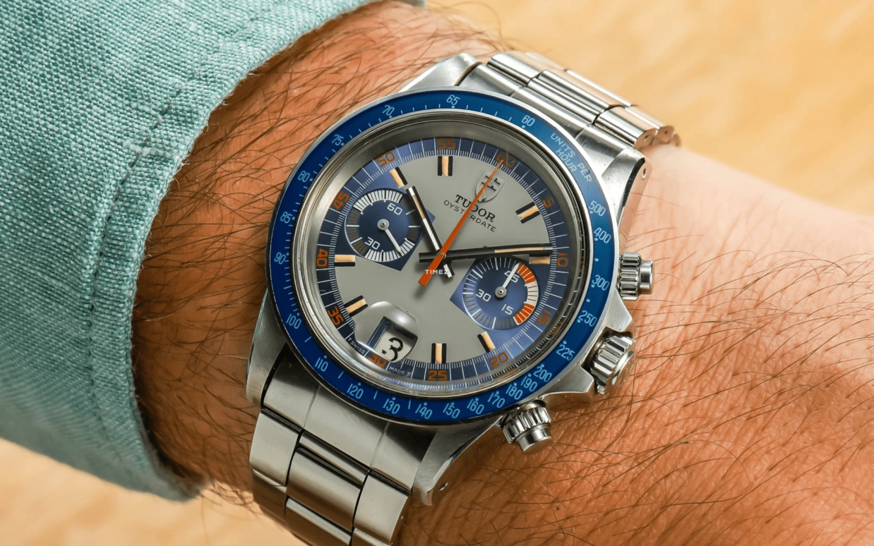 Tudor,Other 40mm,40mm,Stainless Steel,Silver,Blue,Handwound,Chronograph,Day,7149,7149/0
