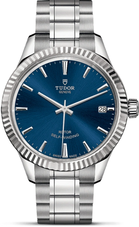 Tudor,Style 34mm,34mm,Stainless Steel,Blue,Automatic,Date,38hours,12310,12310-0013
