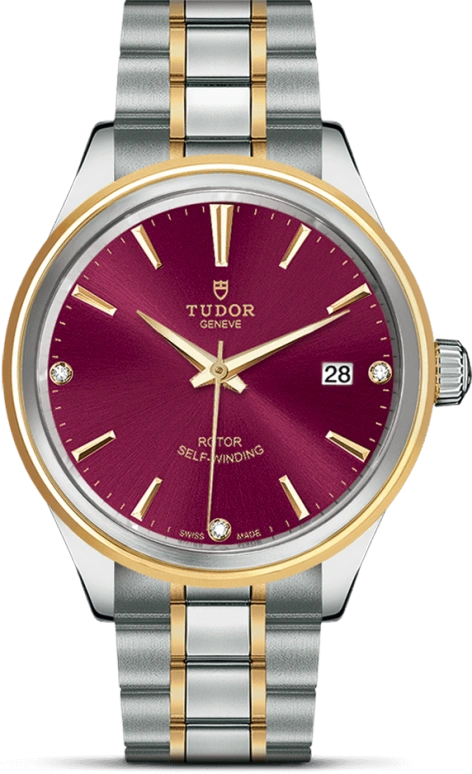 Tudor,Style 38mm,38mm,Yellow Gold,Stainless Steel,Purple,Automatic,Date,38hours,12503,12503-0015