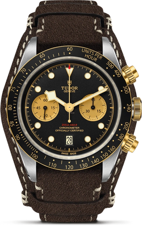 Tudor,Black Bay Chronograph 41mm,41mm,Yellow Gold,Stainless Steel,Black,Automatic,Chronograph,Day,79363N,79363N-0002