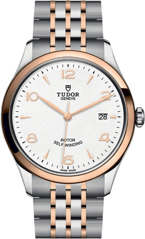 Tudor,1926 39mm,39mm,Rose Gold,Stainless Steel,White,Automatic,Date,38hours,91551,91551-0009