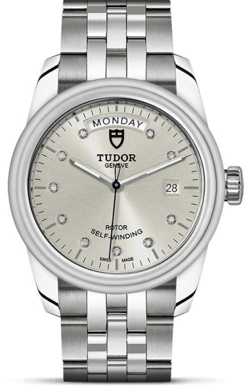 Tudor,Glamour 39mm,39mm,Stainless Steel,Silver,Automatic,Date,Day,56000,56000-0006