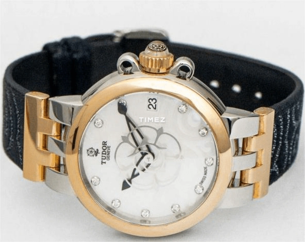 Tudor,Clair de Rose 34mm,34mm,Stainless Steel,White,Automatic,Day,Sapphire,35701,35701-WHDDBFS