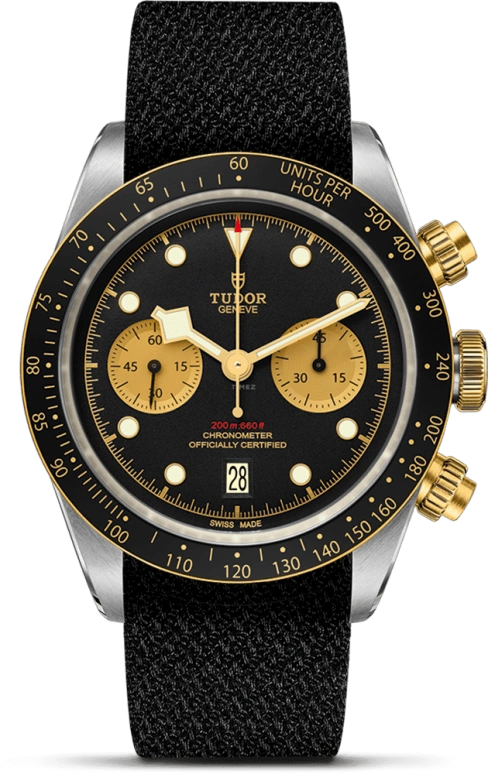 Tudor,Black Bay Chronograph 41mm,41mm,Yellow Gold,Stainless Steel,Black,Automatic,Chronograph,Day,79363N,79363N-0003