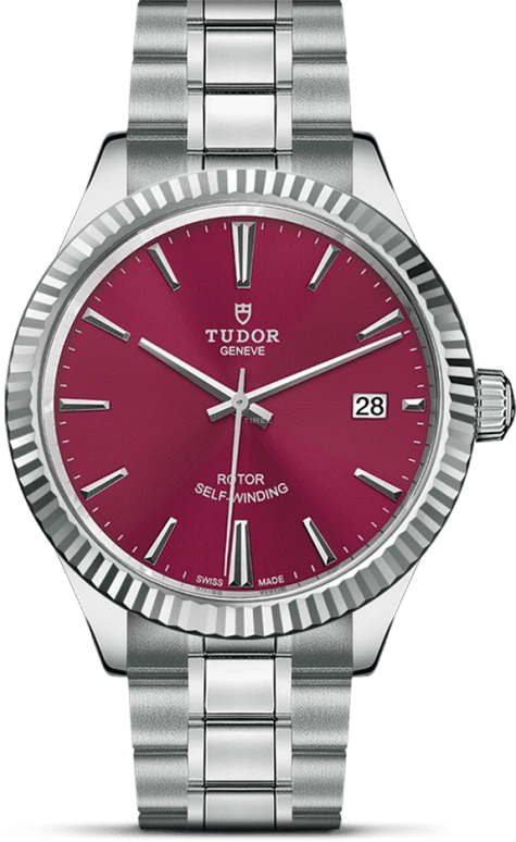 Tudor,Style 38mm,38mm,Stainless Steel,Purple,Automatic,Date,38hours,12510,12510-0015