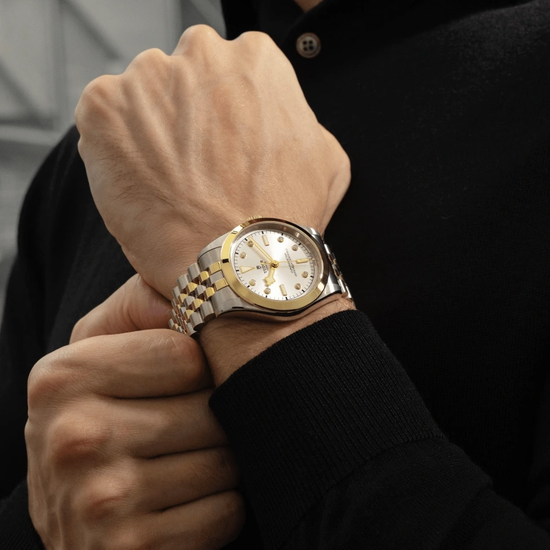 Tudor,Black Bay 31-36-39-41 41mm,41mm,Yellow Gold,Stainless Steel,Silver,Automatic,70hours,In-house Caliber,79683,79683-0002