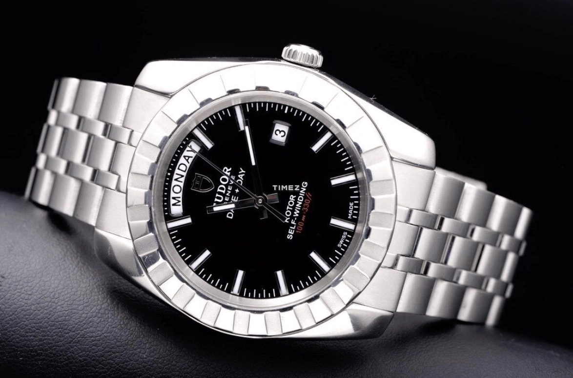 Tudor,Classic 41mm,41mm,Stainless Steel,Black,Automatic,Date,Day,23010,23010-0016