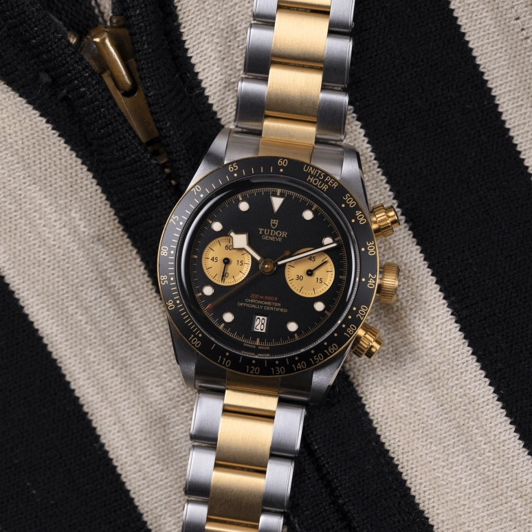 Tudor,Black Bay Chronograph 41mm,41mm,Yellow Gold,Stainless Steel,Black,Automatic,Chronograph,Day,79363N,79363N-0001