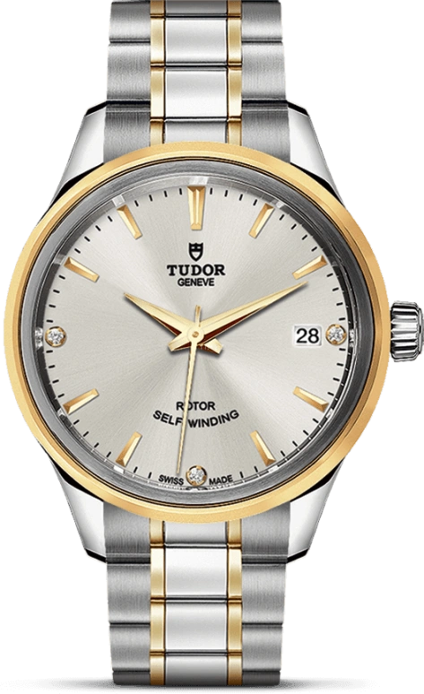 Tudor,Style 34mm,34mm,Yellow Gold,Stainless Steel,Silver,Automatic,Date,38hours,12303,12303-0005