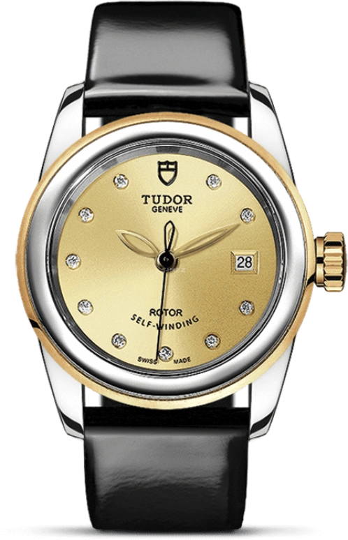 Tudor,Glamour 26mm,26mm,Yellow Gold,Stainless Steel,Champagne,Automatic,Date,38hours,51003,51003-0019