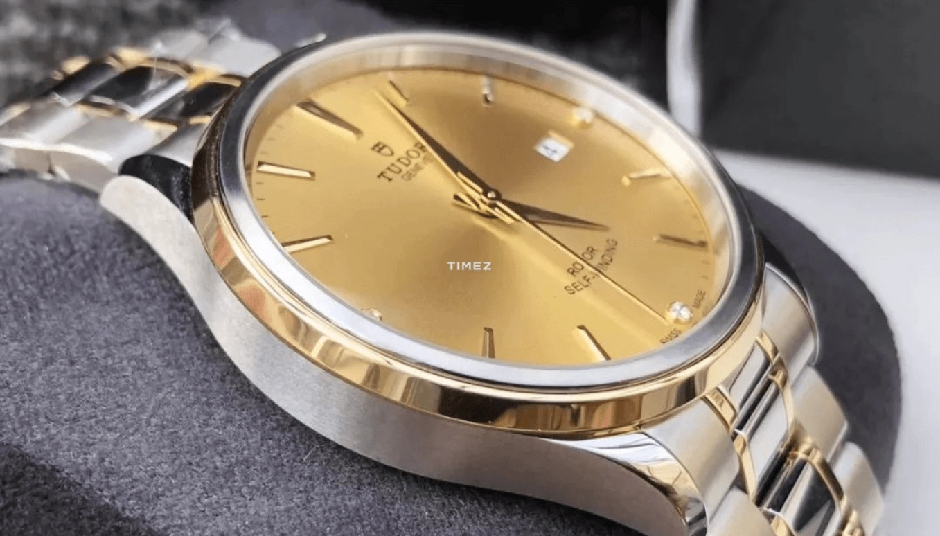 Tudor,Style 41mm,41mm,Stainless Steel,Gold,Automatic,Day,Sapphire,Crystal Glass,12703,12703-65073
