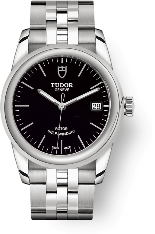 Tudor,Glamour 36mm,36mm,Stainless Steel,Black,Automatic,Date,38hours,55000,55000-0007