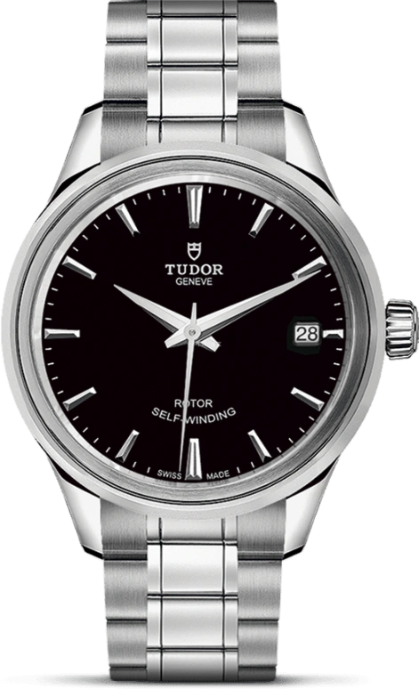 Tudor,Style 34mm,34mm,Stainless Steel,Black,Automatic,Date,38hours,12300,12300-0002