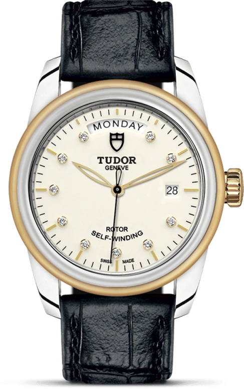 Tudor,Glamour 39mm,39mm,Yellow Gold,Stainless Steel,White,Automatic,Date,Day,56003,56003-0115