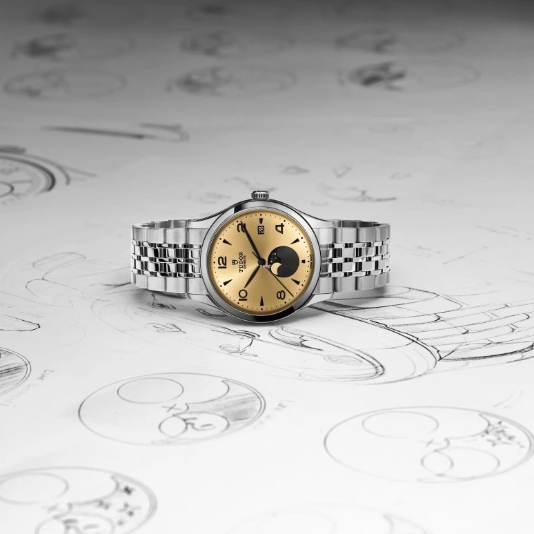 Tudor,1926 39mm,39mm,Stainless Steel,Gold,Automatic,Moonphase,Day,91560,91560-0001