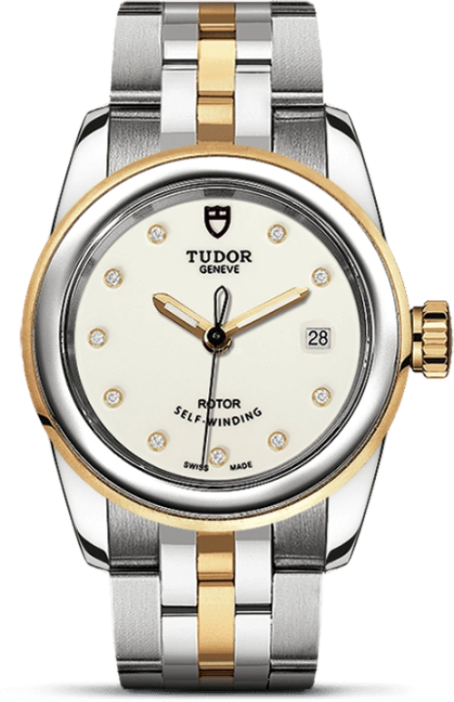 Tudor,Glamour 26mm,26mm,Yellow Gold,Stainless Steel,White,Automatic,Date,38hours,51003,51003-0026