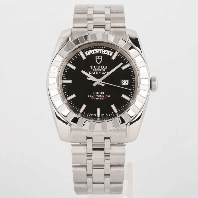 Tudor,Classic 41mm,41mm,Stainless Steel,Black,Automatic,Date,Day,23010,23010-0016