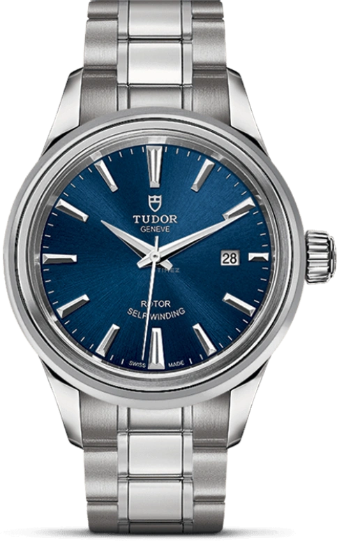Tudor,Style 28mm,28mm,Stainless Steel,Blue,Automatic,Date,38hours,12100,12100-0009