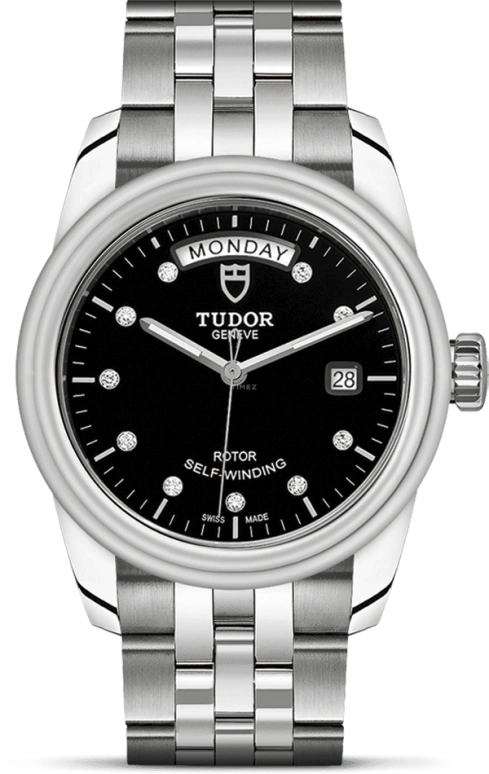 Tudor,Glamour 39mm,39mm,Stainless Steel,Black,Automatic,Date,Day,56000,56000-0008