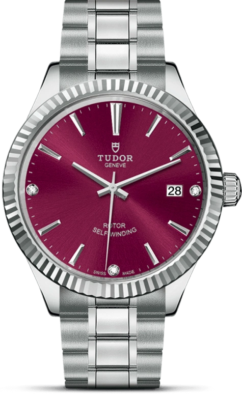 Tudor,Style 38mm,38mm,Stainless Steel,Purple,Automatic,Date,38hours,12510,12510-0019