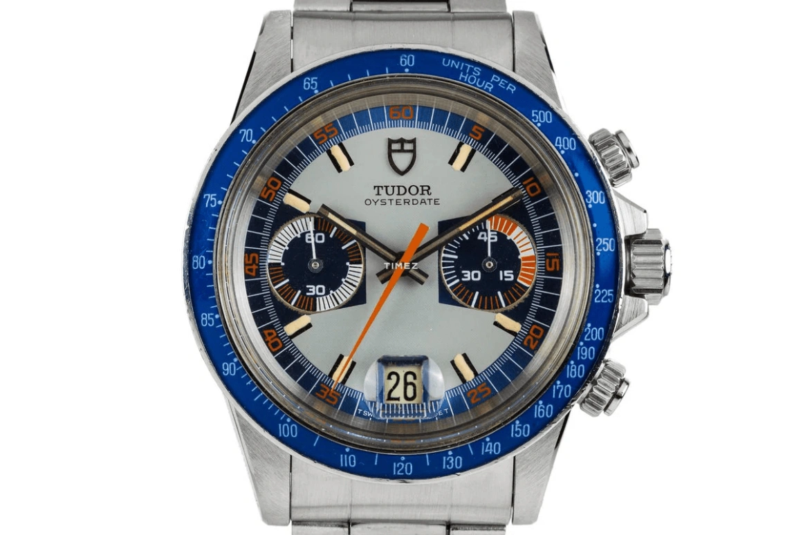 Tudor,Other 40mm,40mm,Stainless Steel,Silver,Blue,Handwound,Chronograph,Day,7149,7149/0