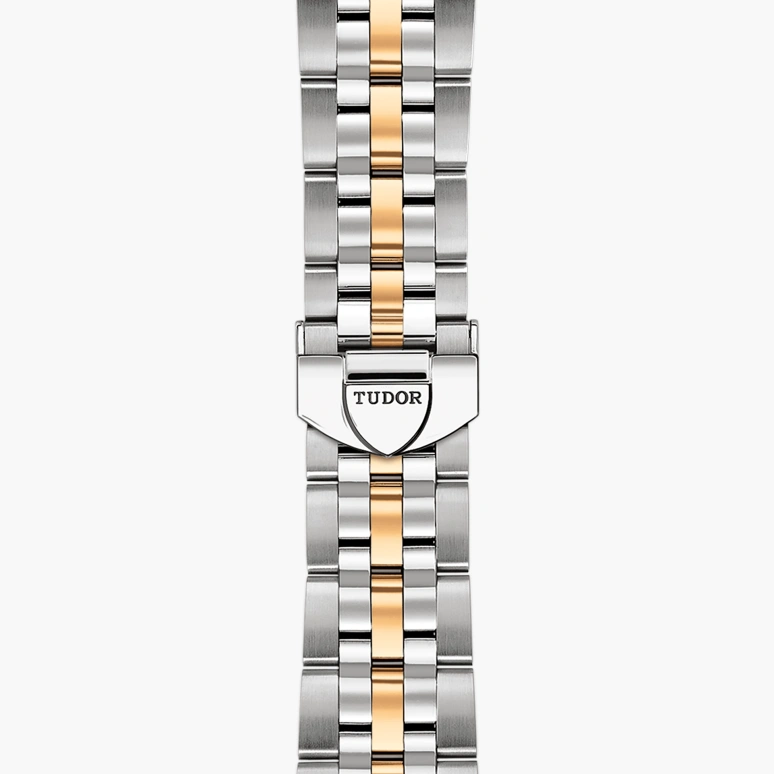 Tudor,Glamour 42mm,42mm,Yellow Gold,Stainless Steel,Black,Automatic,Big Date,70hours,57103,57103-0004