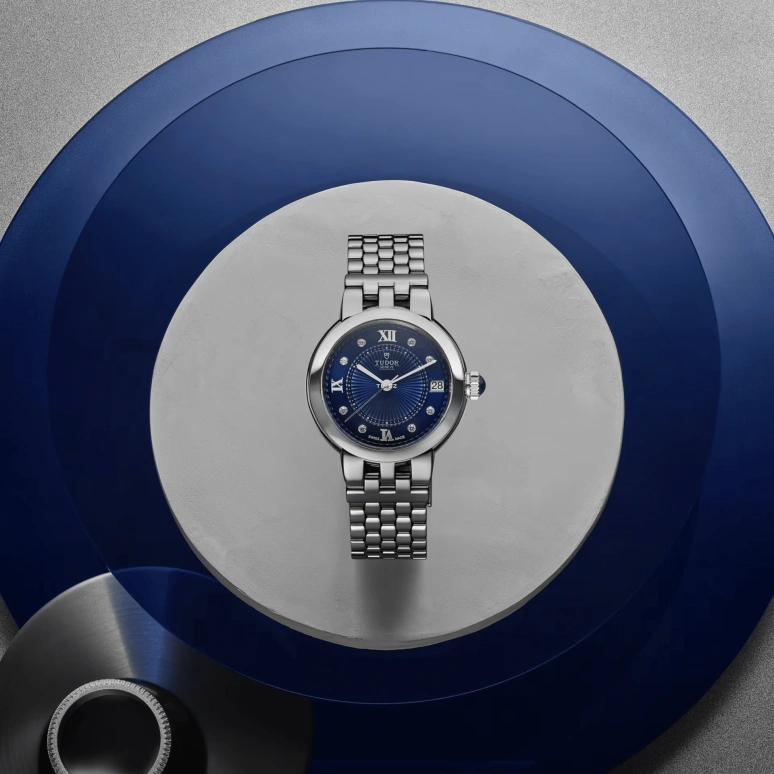 Tudor,Clair de Rose 26mm,26mm,Stainless Steel,Blue,Automatic,Day,38hours,35200,35200-0010