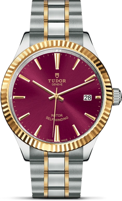 Tudor,Style 38mm,38mm,Yellow Gold,Stainless Steel,Purple,Automatic,Date,38hours,12513,12513-0013