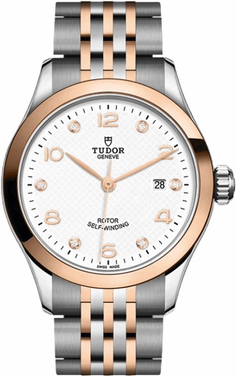 Tudor,1926 28mm,28mm,Rose Gold,Stainless Steel,White,Automatic,Day,38hours,91351,91351-0011