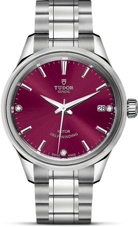 Tudor,Style 34mm,34mm,Stainless Steel,Purple,Automatic,Date,38hours,12300,12300-0014