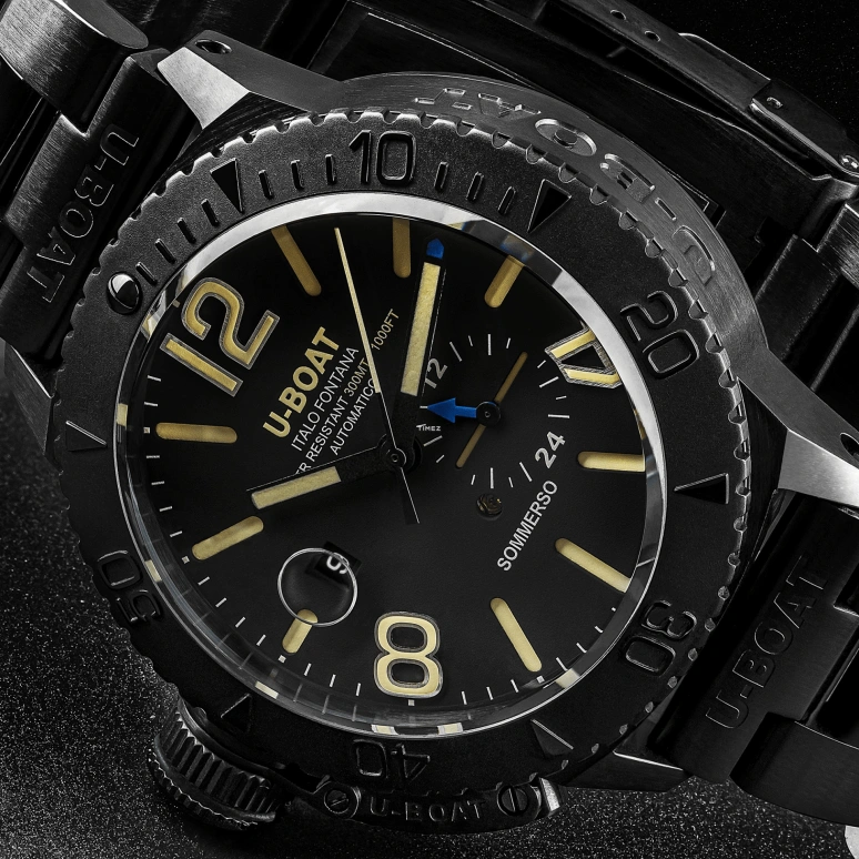 U-Boat,Classico 46mm,46mm,Stainless Steel,Black,Beige,Automatic,Day,41hours,9015,9015/MT