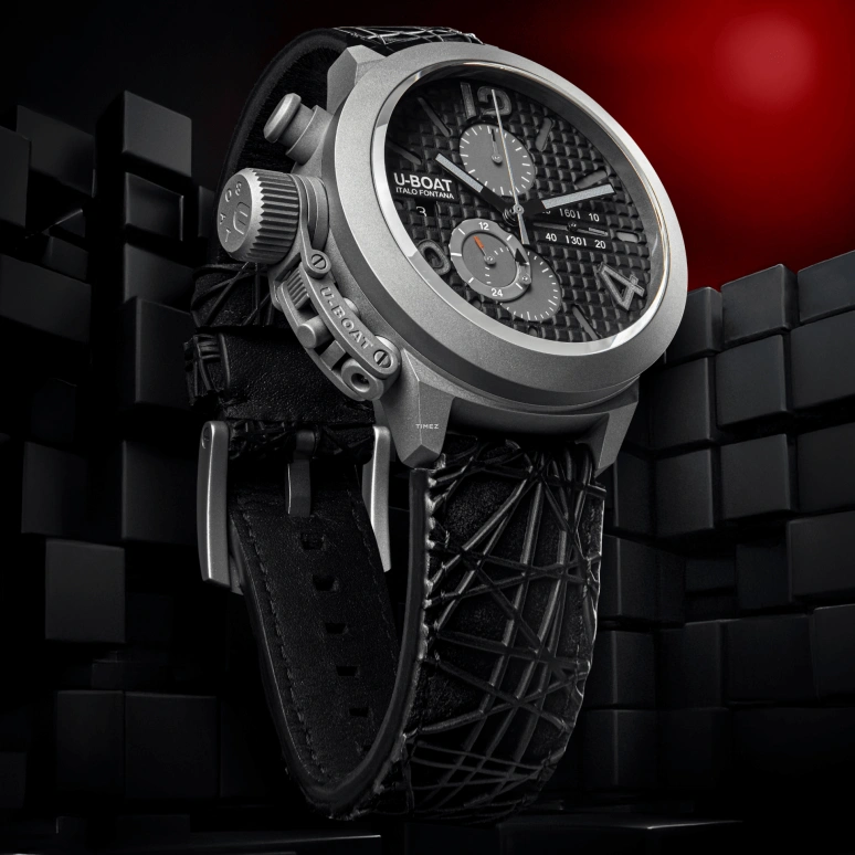 U-Boat,Classico 45mm,45mm,Titanium,Black,Automatic,Chronograph,Day,3004