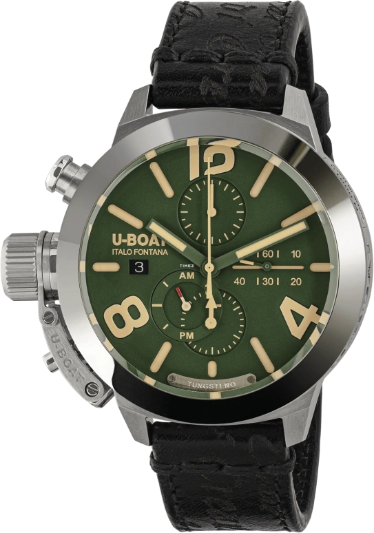 U-Boat,Classico 45mm,45mm,Stainless Steel,Beige,Green,Automatic,Chronograph,Day,Day / Night Indication,9581