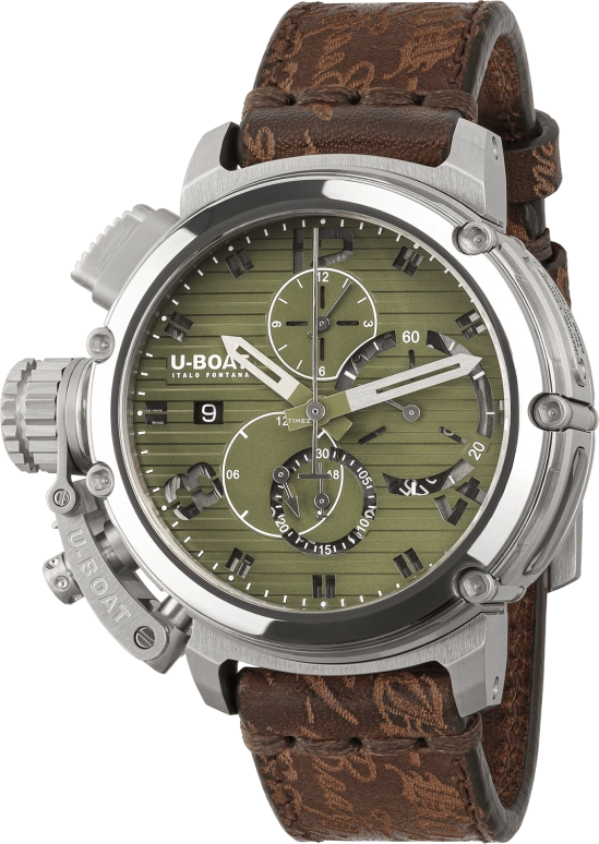 U-Boat,Chimera 46mm,46mm,Stainless Steel,Green,Automatic,Chronograph,Day,9591