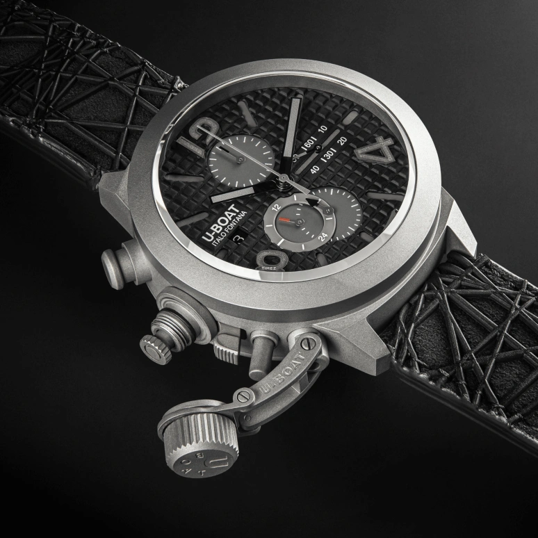 U-Boat,Classico 45mm,45mm,Titanium,Black,Automatic,Chronograph,Day,3004