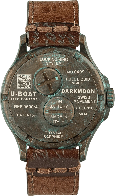 U-Boat,Darkmoon 46.50mm,46.50mm,Stainless Steel,Brown,Quartz,Sapphire,Round,9600,9600/A
