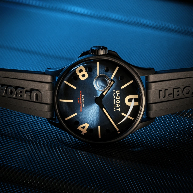 U-Boat,Darkmoon 40mm,40mm,Stainless Steel,Blue,Beige,Quartz,Sapphire,Round,9020,9020/B