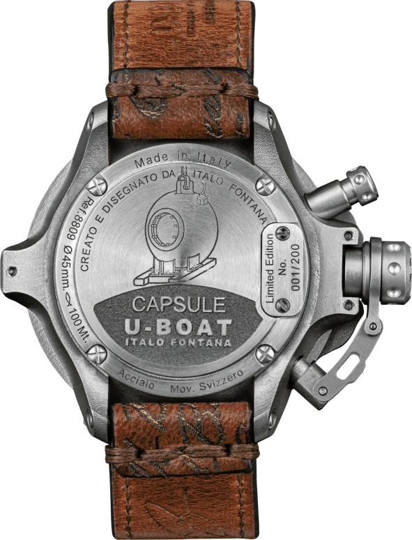 U-Boat,Capsule 45mm,45mm,Stainless Steel,Black,Beige,Automatic,Day,41hours,8809