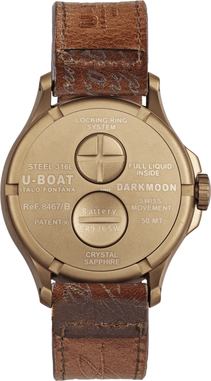 U-Boat,Darkmoon 44.80mm,44.80mm,Stainless Steel,Black,Quartz,Sapphire,Round,8467,8467/B