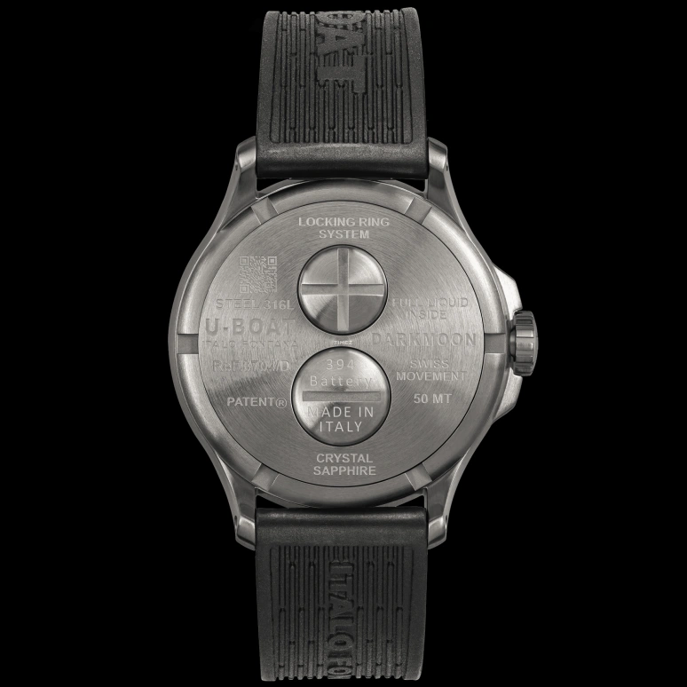 U-Boat,Darkmoon 46.50mm,46.50mm,Stainless Steel,Blue,Black,Gradient,Quartz,Sapphire,Round,8704E